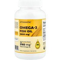 Vitamatic, Omega-3 žuvų taukai, natūrali citrina, 180 minkštųjų kapsulių