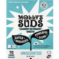 Molly's Suds, Skalbimo miltelių lakštai, bekvapiai, 35 lakštai