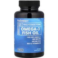 BioEmblem, Omega-3 žuvų taukai, 120 minkštųjų kapsulių