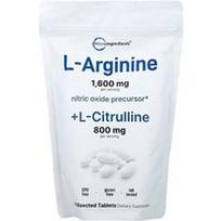 Micro Ingredients, L argininas + L-citrulinas, 240 padalytų tablečių