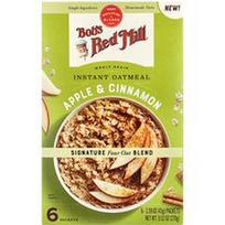 Bob's Red Mill, Greitai paruošiami avižiniai dribsniai, pilno grūdo, obuolių ir cinamono, 6 pakeliai po 45 g