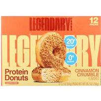 Legendary Foods, Baltyminės spurgos su cinamonu ir trupiniais, 12 pakelių po 63 g