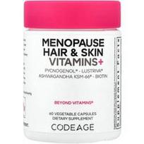 Codeage, Menopauzės plaukų ir odos vitaminai+, 60 daržovių kapsulių