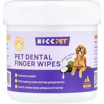 HICC Pet, Naminių gyvūnėlių dantų priežiūros servetėlės pirštams, šunims ir katėms, su žemės riešutų sviestu, 50 vnt.
