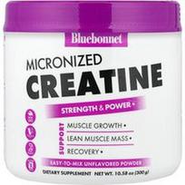 Bluebonnet Nutrition, Mikronizuoti kreatino milteliai, be skonio, 300 g