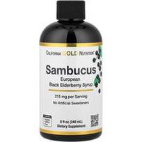 California Gold Nutrition, Suaugusiems skirtas sambuko ir šeivamedžio uogų sirupas, 240 ml