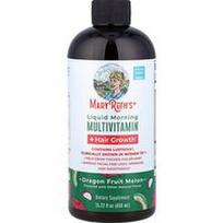MaryRuth's, Skystas rytinis multivitaminas + plaukų augimą skatinantis preparatas, drakono vaisių ir meliono skonio, 450 ml (15,22 fl oz)