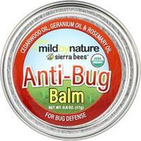 Mild By Nature, „Sierra Bees™“, balzamas nuo vabzdžių, kedro medienos, pelargonijų ir rozmarinų aliejaus, 17 g