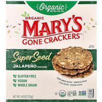 Mary's Gone Crackers, Ekologiški supersėklų krekeriai, jalapeno pipirų, 113 g