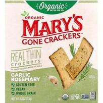 Mary's Gone Crackers, Organiniai ploni krekeriai™, česnakinis rozmarinas, 113 g
