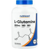 Nutricost, L-glutaminas, 180 kapsulių