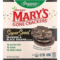Mary's Gone Crackers, Ekologiški supersėklų krekeriai, jūros dumbliai ir juodieji sezamai, 113 g