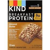KIND Bars, Pusryčių baltymų batonėliai su migdolų sviestu, 6 pakeliai po 50 g (1,76 uncijos)