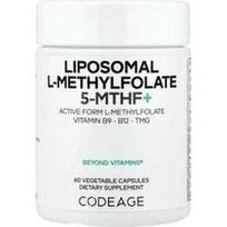 Codeage, Liposominis L-metilfolatas 5-MTHF+, 60 augalinių kapsulių
