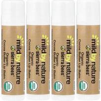 Mild By Nature, „Sierra Bees™“, ekologiški lūpų balzamai su kakavos sviestu, 4 vnt. pakuotė, po 4,25 g (0,15 uncijos)