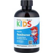 California Gold Nutrition, Vaikiškas šeivamedžio uogų sirupas „Sambucus“, 120 ml