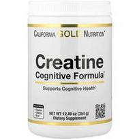California Gold Nutrition, Kreatinas „Cognitive Formula™“ su L-leucinu, mėlynių, kokosų ir vynuogių ekstraktais, 354 g