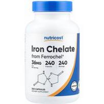 Nutricost, Geležies chelatas iš „Ferrochel®“, 36 mg, 240 kapsulių