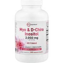 Micro Ingredients, Myo & D-Chiro Inozitolis, 240 vegetariškų kapsulių