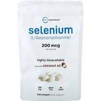 Micro Ingredients, Selenas, 200 mcg, 500 minkštųjų kapsulių