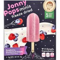JonnyPops, Liofilizuoti mini saldainiai su avietėmis, mėlynėmis ir grietinėle, 5 ledukai ant pagaliuko po 10 g