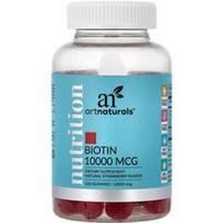 artnaturals, Mityba, biotino guminukai, natūralios braškės, 100 guminukų (5000 mg viename guminuke)
