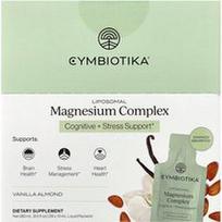 Cymbiotika, Liposominis magnio kompleksas, vanilės ir migdolų, 28 skysčio pakeliai po 10 ml (0,3 fl oz)