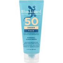 Blue Lizard Australian Sunscreen, Skaidrus mineralinis veido kremas nuo saulės, SPF 50, 50 ml
