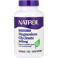 Natrol, Magnio glicinatas, didelės absorbcijos, 60 kapsulių (120 mg vienoje kapsulėje)