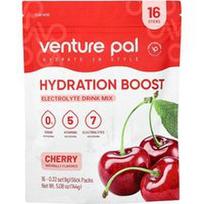 Venture Pal, Hidratacijos stiprinimo elektrolitų gėrimų mišinys, vyšnių skonio, 16 lazdelių po 9 g (0,32 uncijos)