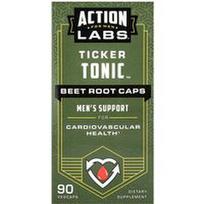 Action Labs, Vyrams, „Ticker Tonic™“, burokėlių šaknų kapsulės, 90 daržovių kapsulių