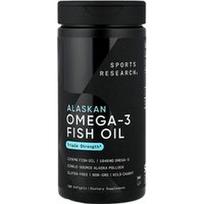 Sports Research, Aliaskos omega-3 žuvų taukai, trigubo stiprumo, 180 minkštųjų kapsulių