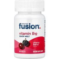 Bariatric Fusion, Vitaminas B12 greitai tirpsta, vyšnių ir uogų skonio, 90 tablečių