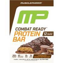 MusclePharm, „Combat Ready™“ baltymų batonėlis, šokoladinis ir žemės riešutų sviesto indelis, 12 batonėlių po 54 g (1,9 uncijos)