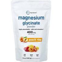 Micro Ingredients, Magnio glicinato milteliai, persikų žiedai, 340 g