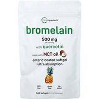 Micro Ingredients, Bromelainas su kvercetinu, 240 minkštųjų kapsulių