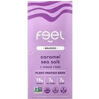 The Feel Bar, „Balance“, augalinių baltymų batonėliai, karamelė, jūros druska ir maca šaknis, 10 batonėlių po 57 g