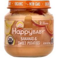 Happy Family Organics, „Happy Baby®“, 6+ mėnesių, bananai ir saldžiosios bulvės, 113 g