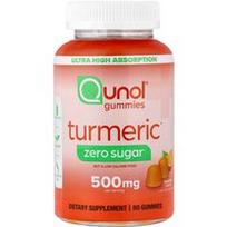 Qunol, Ciberžolės guminukai, mandarinas, be cukraus, 90 guminukų (250 mg viename guminuke)