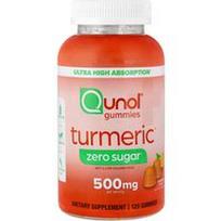Qunol, Ciberžolės guminukai, mandarinas, be cukraus, 120 guminukų (250 mg viename guminuke)