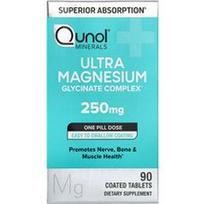 Qunol, Ultra magnio glicinato kompleksas, 250 mg, 90 dengtų tablečių
