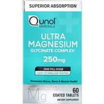 Qunol, Ultra magnio glicinato kompleksas, 250 mg, 60 dengtų tablečių