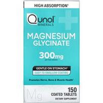 Qunol, Magnio glicinatas, 150 dengtų tablečių (150 mg vienoje tabletėje)