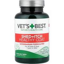 Vet's Best, „Shed + Itch“ sveikas kailis, šunims, visų dydžių, nuo 1 metų, 50 kramtomųjų tablečių, 75 g