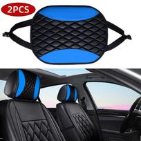 PU Leather Neck Pillow Protector Design Auto Neck Support Car Headrest Covers  All Seasons mėlyna