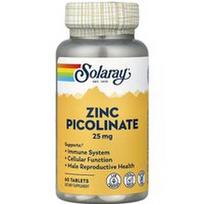 Solaray, Cinko pikolinatas, 25 mg, 60 tablečių