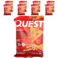 Quest Nutrition, Tortilijos stiliaus baltyminiai traškučiai, picai, 8 pakeliai po 32 g