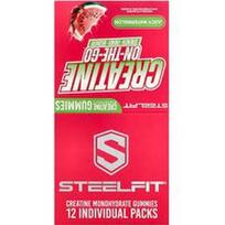 SteelFit, „Creatine On-The-Go™“, kreatino monohidrato guminukai, sultingo arbūzo skonio, 12 pakelių po 22 g (0,8 uncijos)