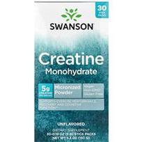 Swanson Vitamins, Kreatino monohidratas, be skonio, 30 pakelių po 0,18 uncijos (5 g)