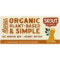 Skout Organic, Baltymų batonėlis su žemės riešutų sviestu, 12 batonėlių po 55 g